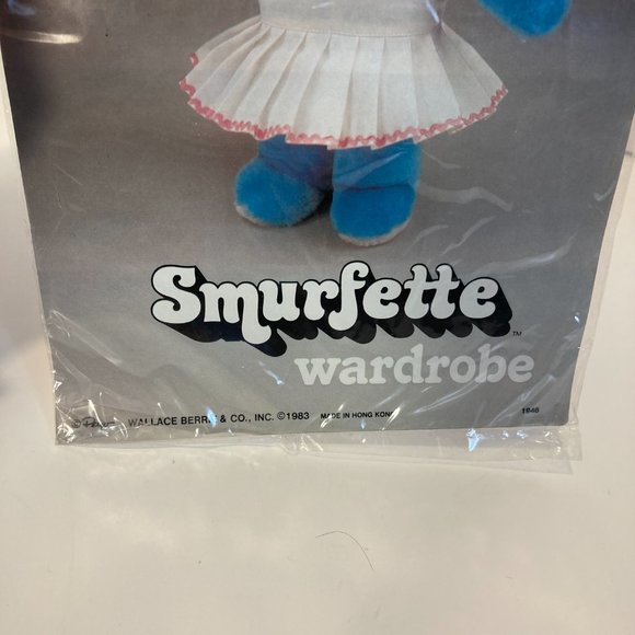 Vintage 1983 Smurfette Wardrobe Tennis Outfit Plush Doll New Pink White - Picture 3 of 8